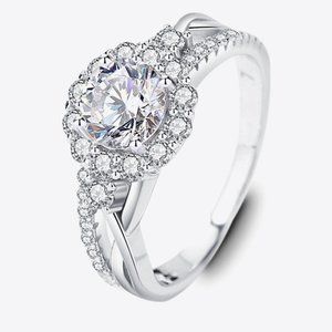 Cross Split Shank Moissanite Ring For Women
